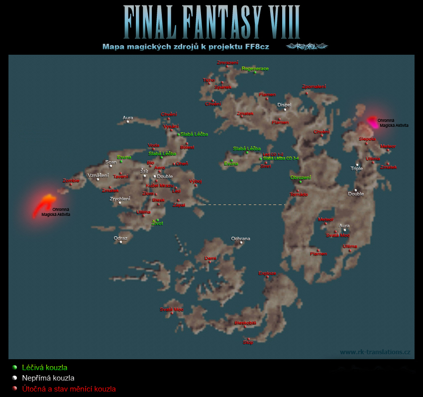 Final Fantasy VIII: Mapa magických zdrojů