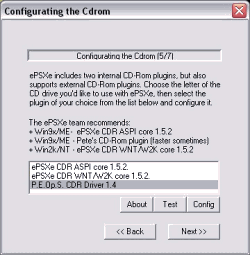 ePSXe - výběr CD-ROM pluginu